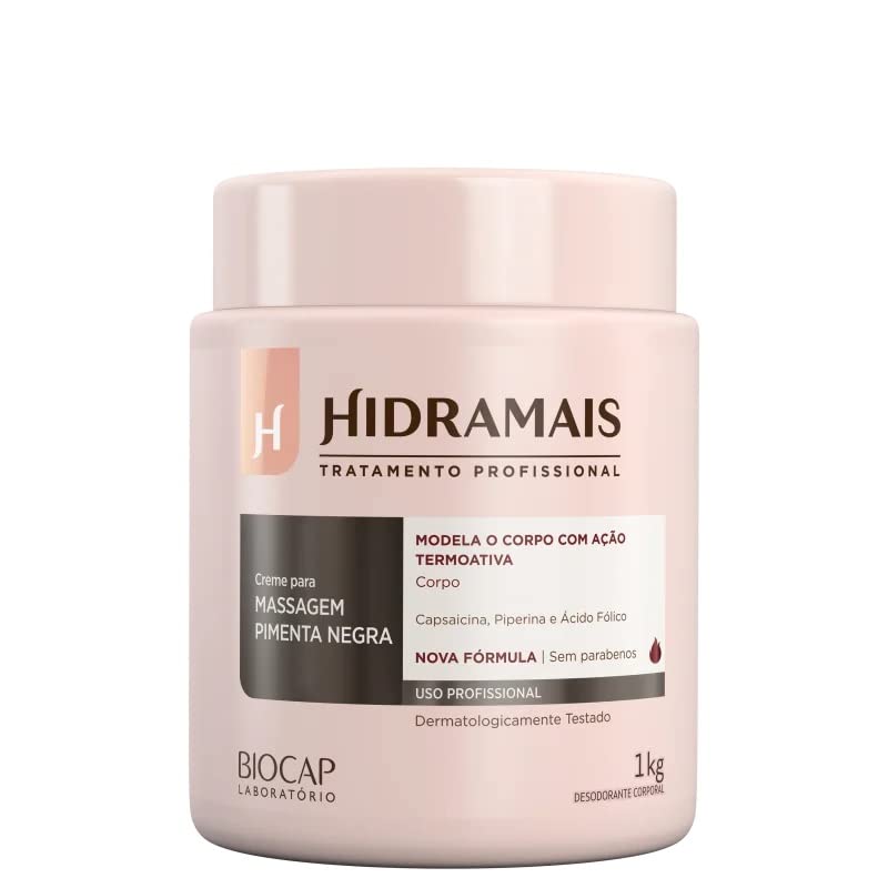 HIDRAMAIS CREME ATIVADOR P/ MASSAGEM PIMENTA NEGRA 1KG