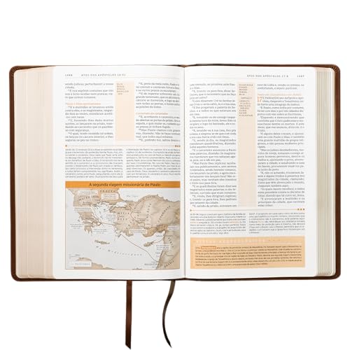 Bíblia de Estudo ACF, Couro-soft marrom | Com comentários da King James Study Bible