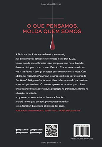 O RESGATE DO PENSAMENTO BÍBLICO: Recuperando uma visão de mundo alicerçada nos princípios bíblicos e na mensagem cristã (Portuguese Edition)