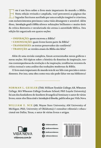 Introdução geral à Bíblia Uma análise abrangente da inspiração, canonização, transmissão e tradução - Portugues