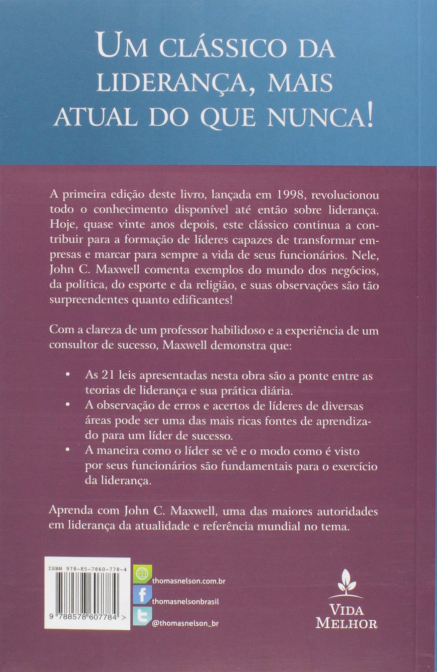 As 21 Irrefutáveis Leis da Liderança (Em Portuguese do Brasil)