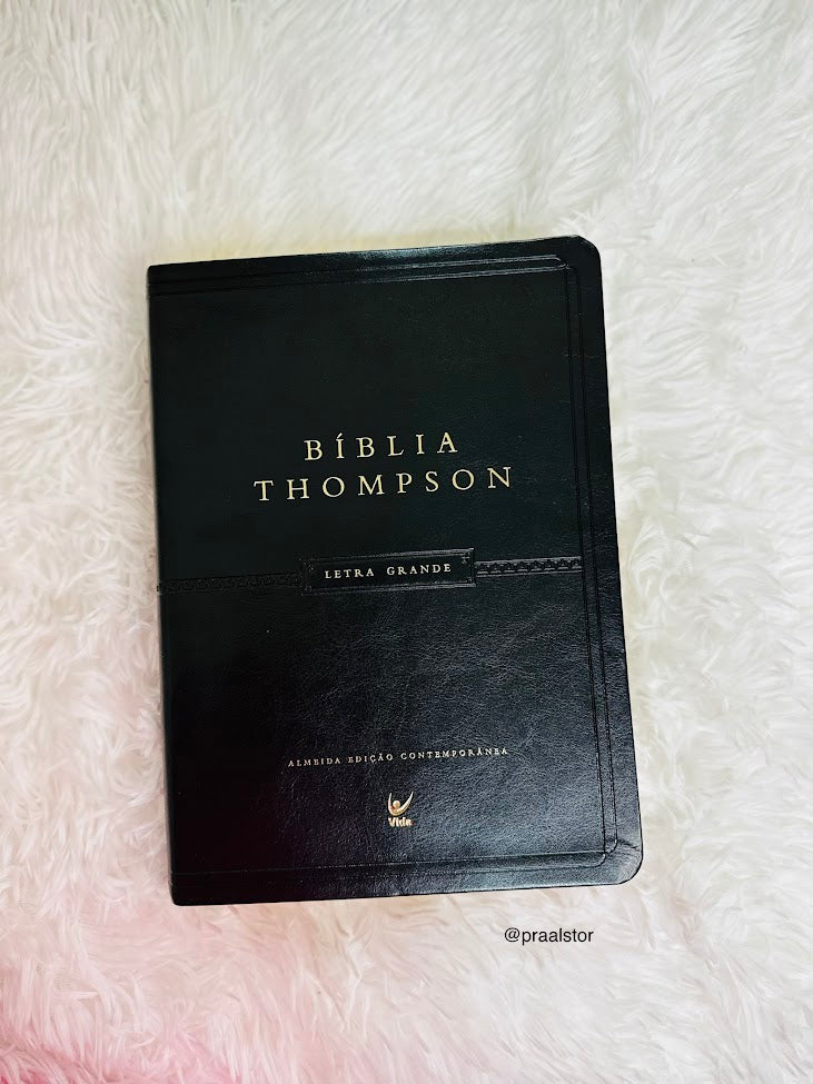 Biblia de Estudo Thompson | AEC | Letra Grande | Luxo | Preta Palavras de Jesus em vermelho - Concordância e Mapas