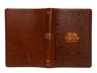 Bíblia NVI Bible Journaling, courosoft marrom com baixo relevo, com espaço para anotações, Leitura Perfeita, Falei com Amor: Bíblia Sagrada Nova Versão Internacional