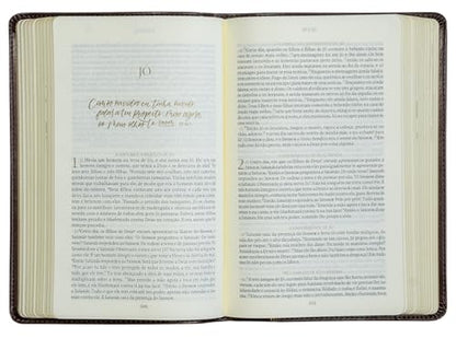 The Purpose Book: Bíblia Sagrada, A21, Capa Couro-soft marrom, Cruz