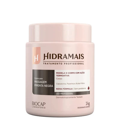 HIDRAMAIS CREME ATIVADOR P/ MASSAGEM PIMENTA NEGRA 1KG