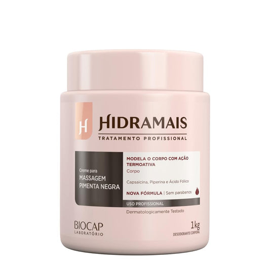 HIDRAMAIS CREME ATIVADOR P/ MASSAGEM PIMENTA NEGRA 1KG