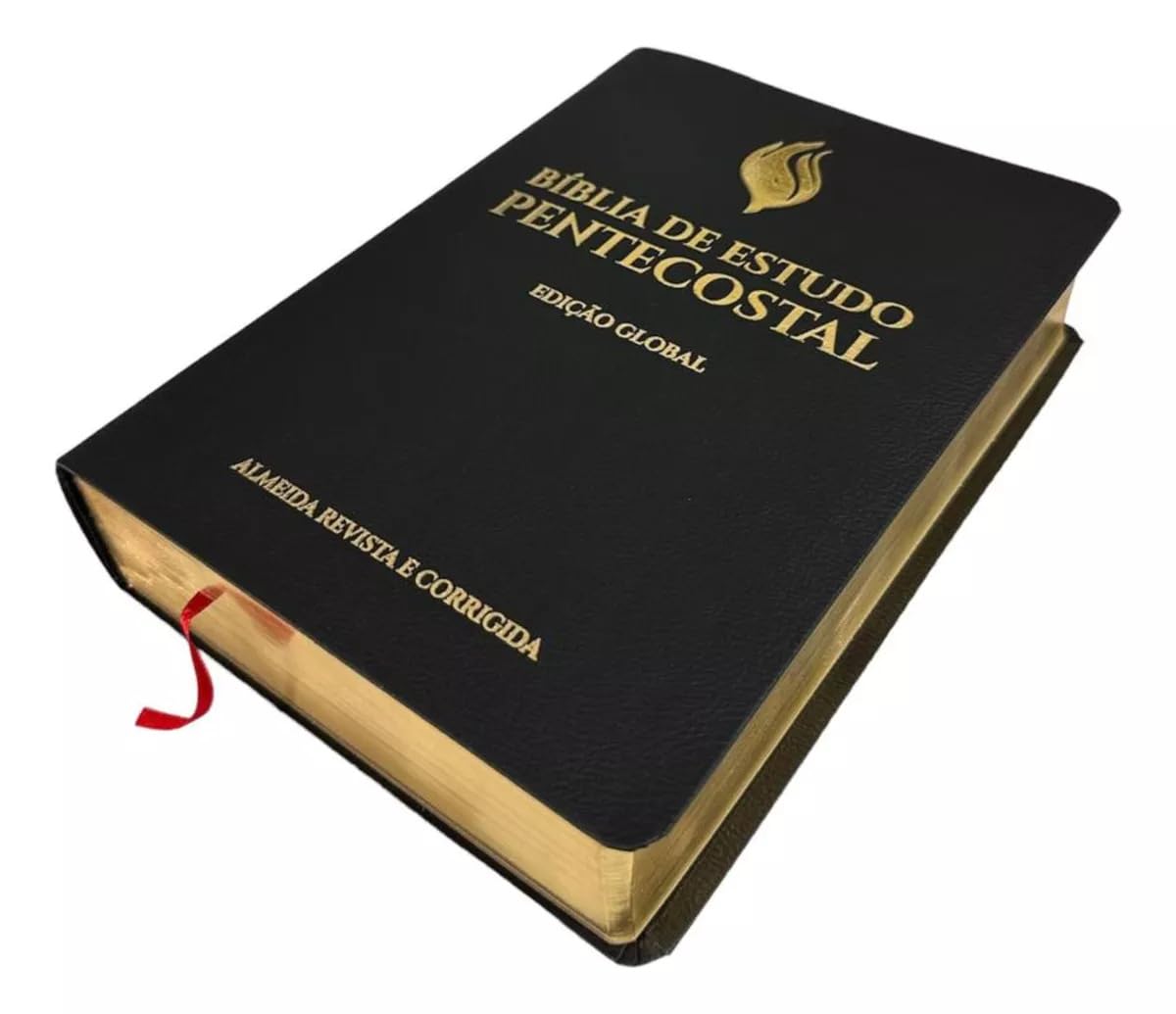 Biblia de Estudo Pentecostal Grande Luxo Preta Couro Legitimo (Em Portugues do Brasil)