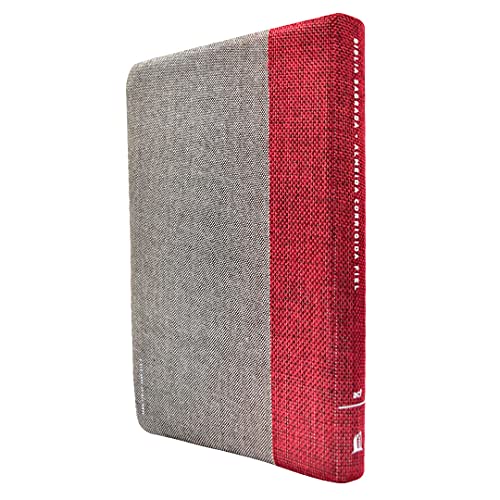 biblia sagrada acf tecido vermelho e cinza leitura