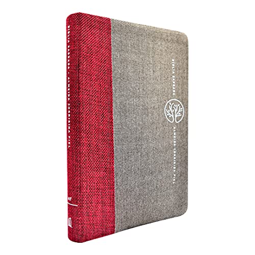 biblia sagrada acf tecido vermelho e cinza leitura