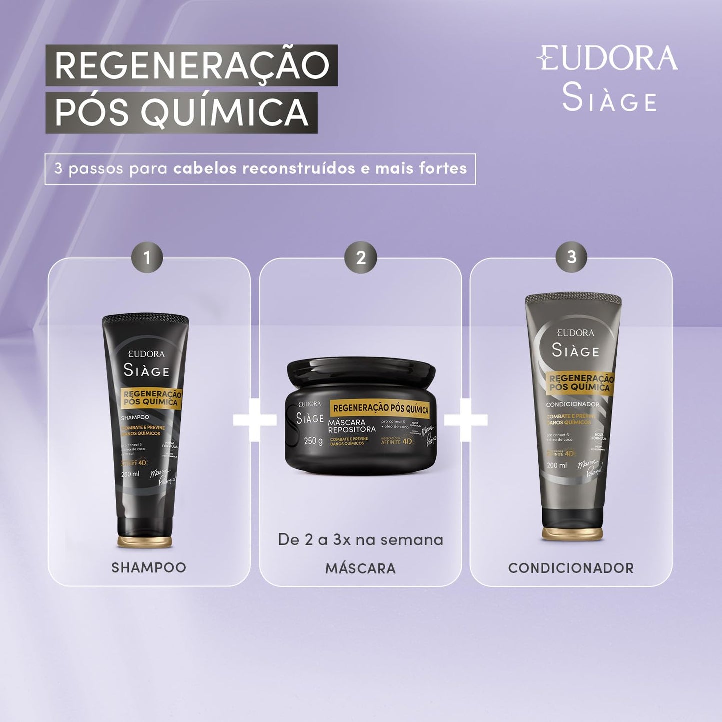 Eudora Máscara Repositora Siàge Expert Regeneração Pós Química 250g