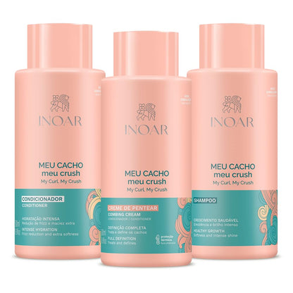 Inoar, Meu Cacho, Meu Crush – Creme de Pentear, Define Cachos, Hidrata e Controla o Frizz, Com Óleos Naturais e Vitaminas - 500ml