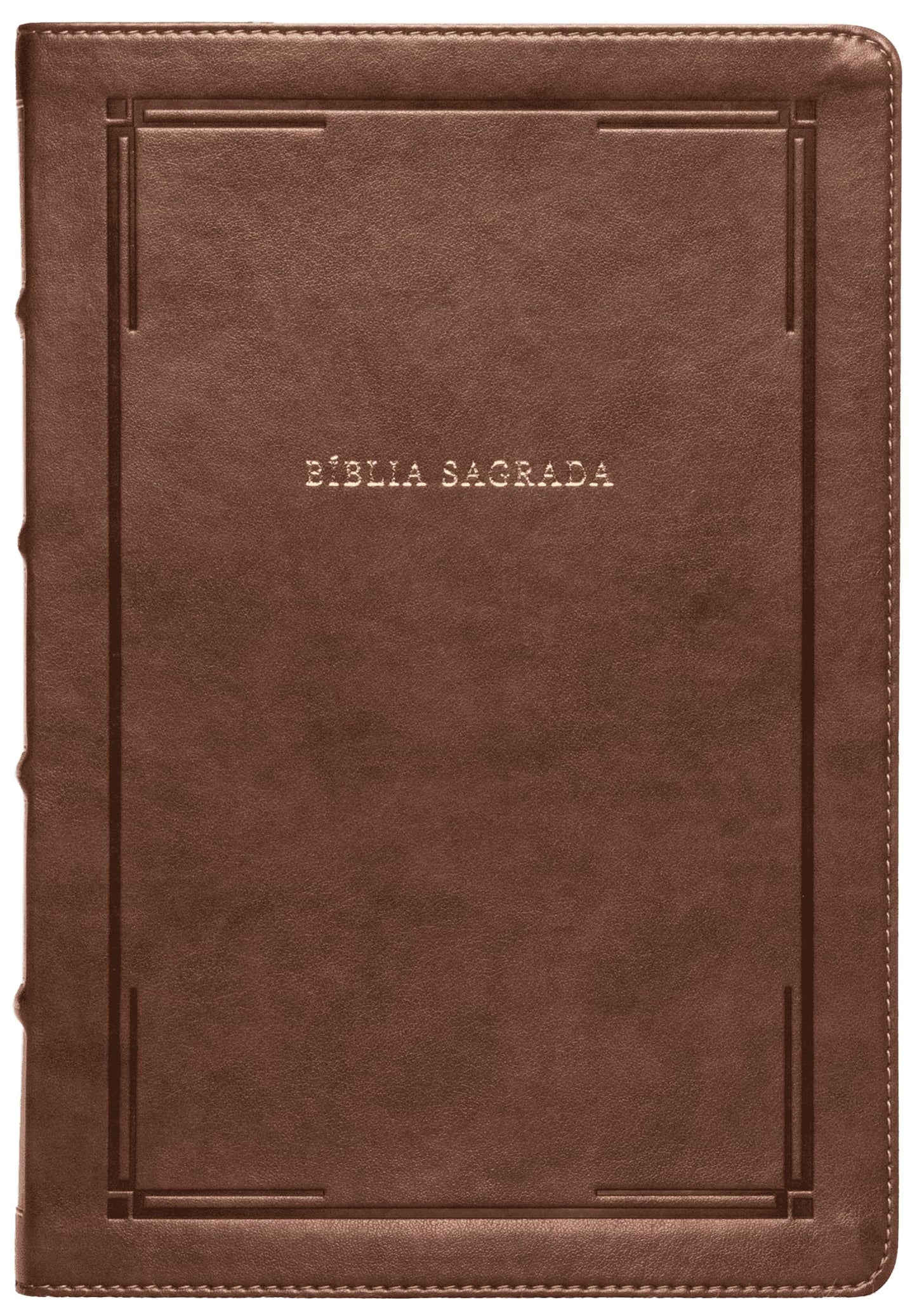 Bíblia Slim NVI, Letra Grande, Couro-soft marrom, Luxo, Barroca: Bíblia NVI Compacta
