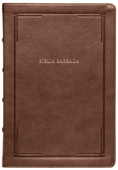 Bíblia Slim NVI, Letra Grande, Couro-soft marrom, Luxo, Barroca: Bíblia NVI Compacta