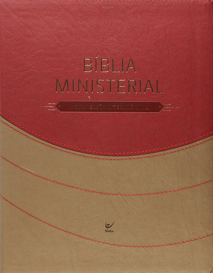 Bíblia Ministerial. NVI - Capa Marrom Claro e Vermelho