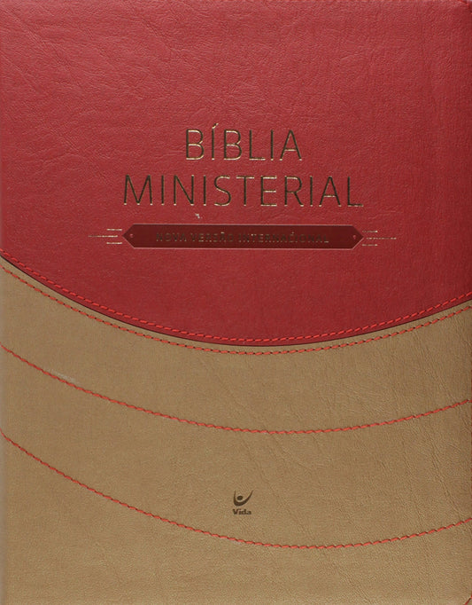 Bíblia Ministerial. NVI - Capa Marrom Claro e Vermelho