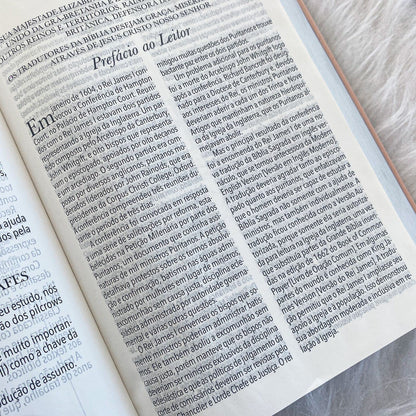 BÍBLIA KING JAMES FIEL 1611 COM ESTUDO HOLMAN ROSÊ