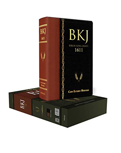 Bíblia King James 1611 de Estudo Holman - Marrom com Preta (Em Portugues do Brasil)