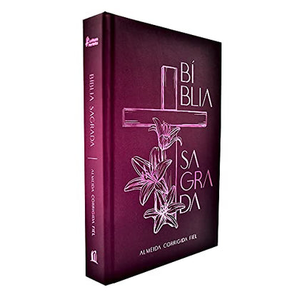 Biblia ACF Soft touch Cruz floral Leitura Perfeita (Em Portugues do Brasil)