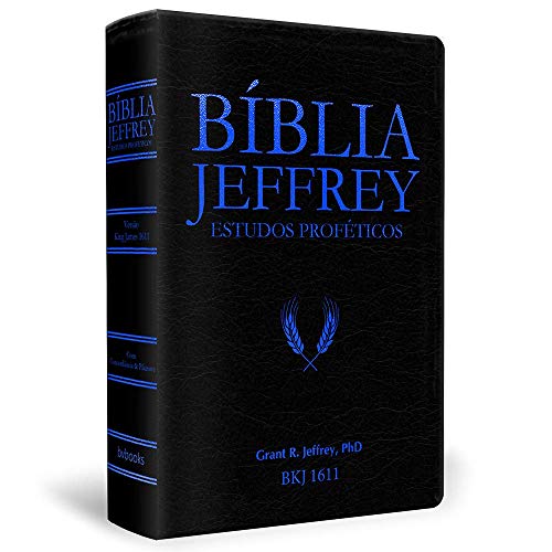 Bíblia Jeffrey de Estudos Proféticos King James | BKJ 1611 | Letra Normal | Capa Luxo Preta e Azul