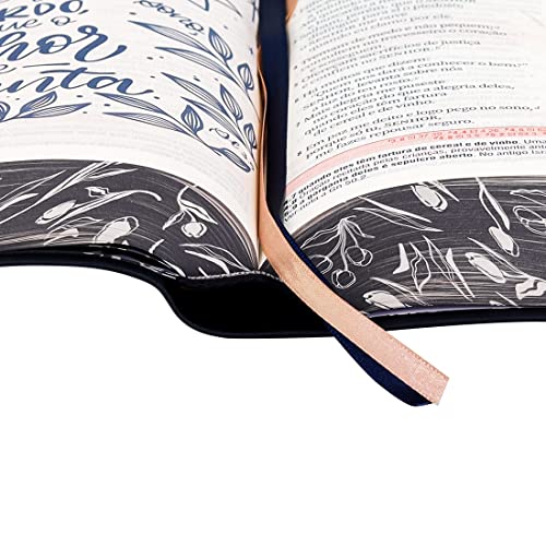 A Biblia da Mulher - NAA - Azul - Letra Grande - Portugues do Brasil - Tulipa - SBB - Compacta