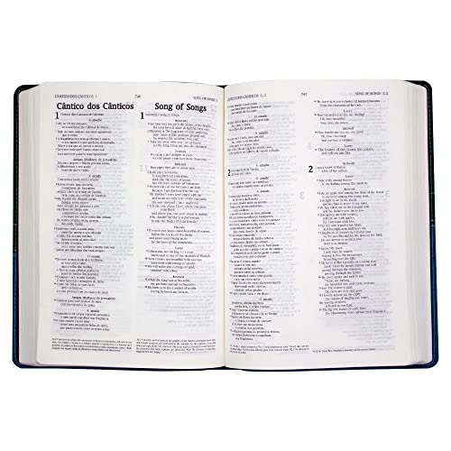 Bíblia Bilíngue Português/Inglês NVI Luxo Azul - Bilingual Bible English/Portuguese NIV - Holy Bible Portuguese/English