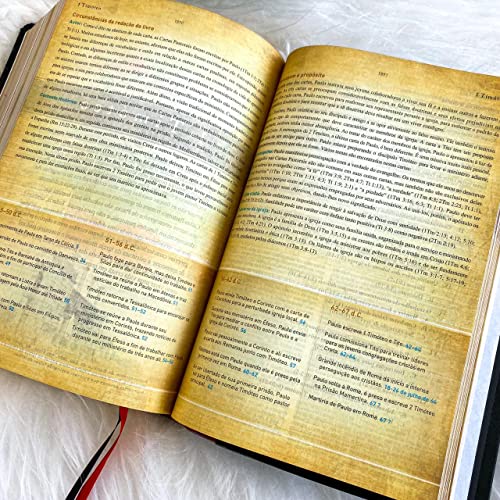 Bíblia King James 1611 de Estudo Holman - Marrom com Preta (Em Portugues do Brasil)